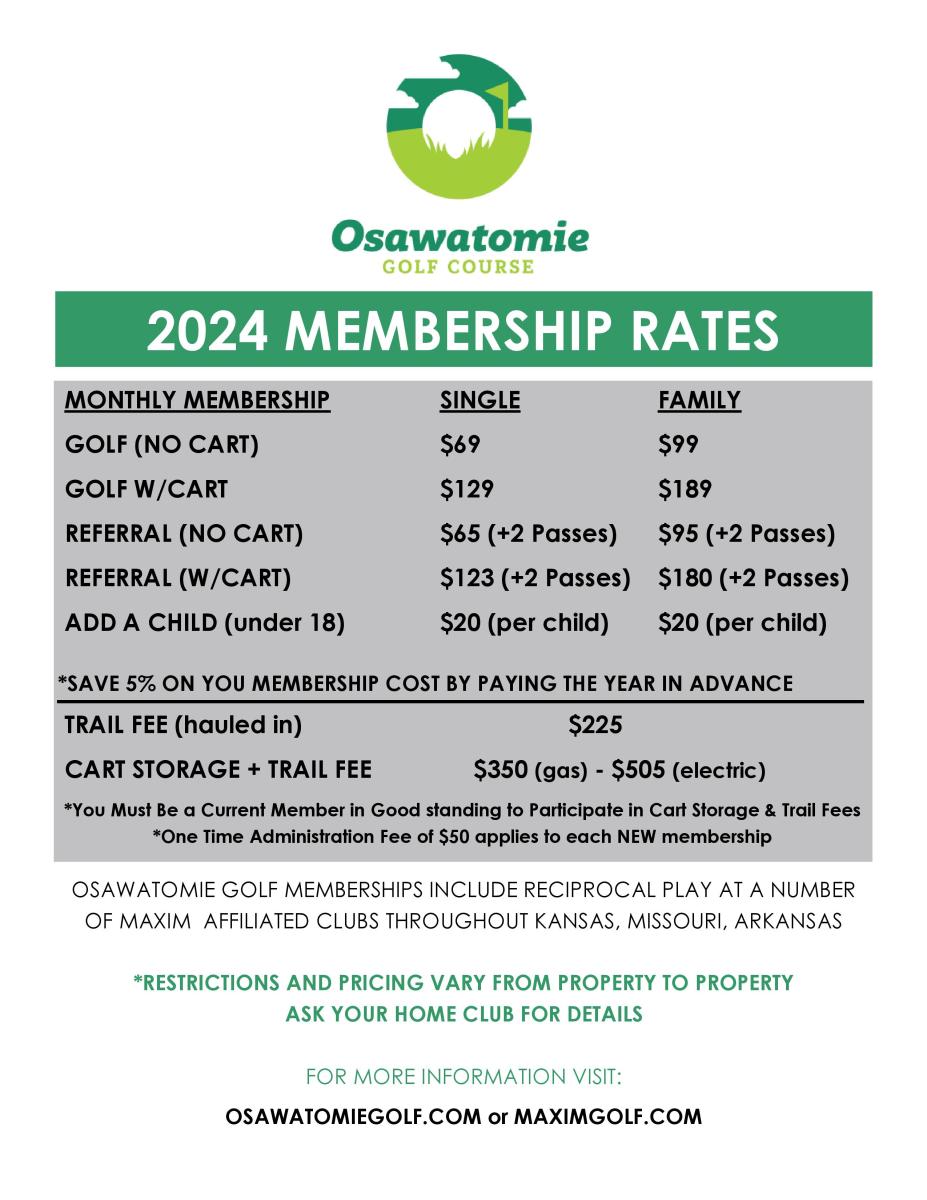 golf course 2024 rates