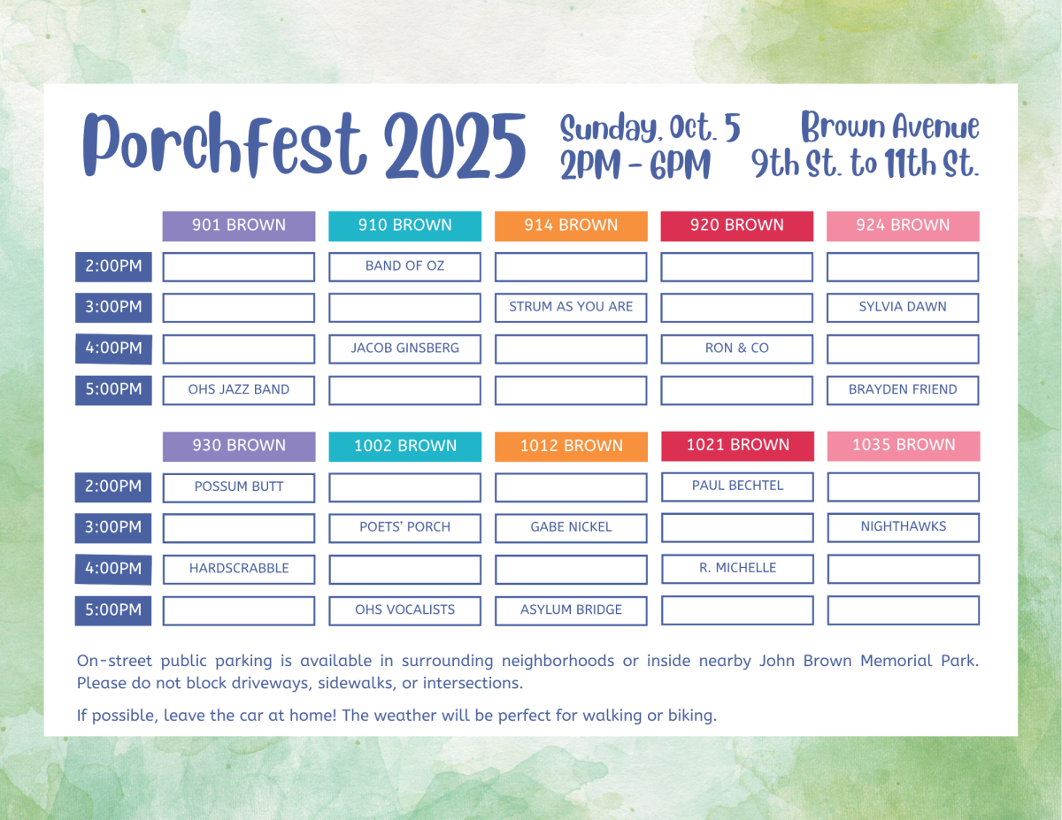 PORCHFEST 2025 SCHEDULE