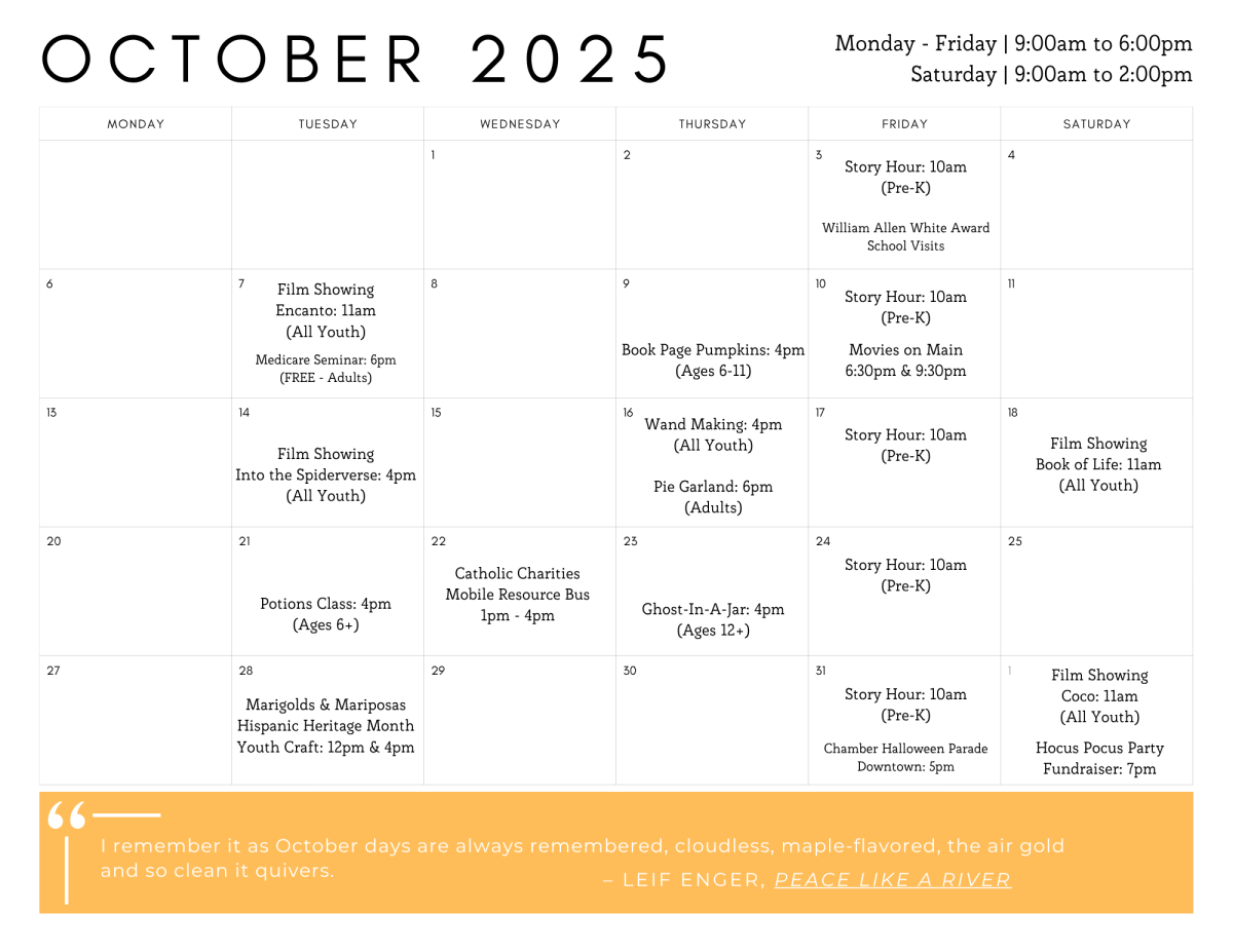 October 2025 Calendar