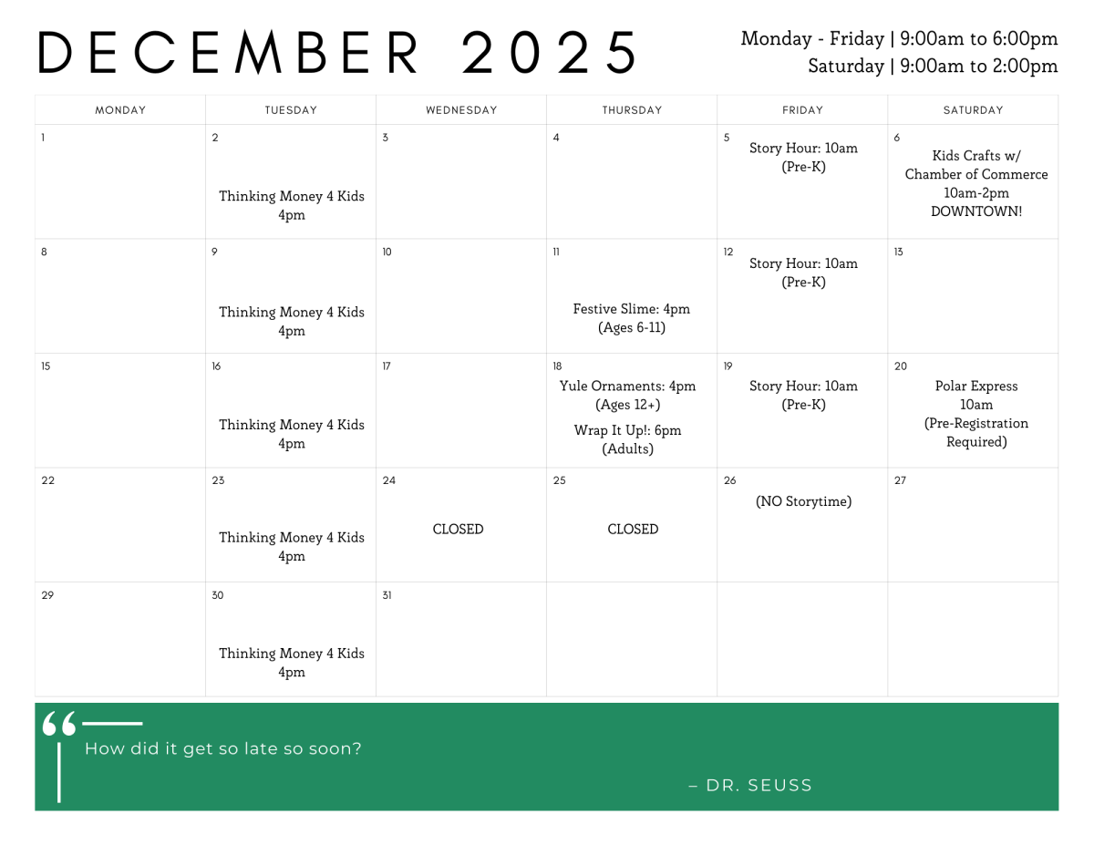december 2025 opl calendar of events
