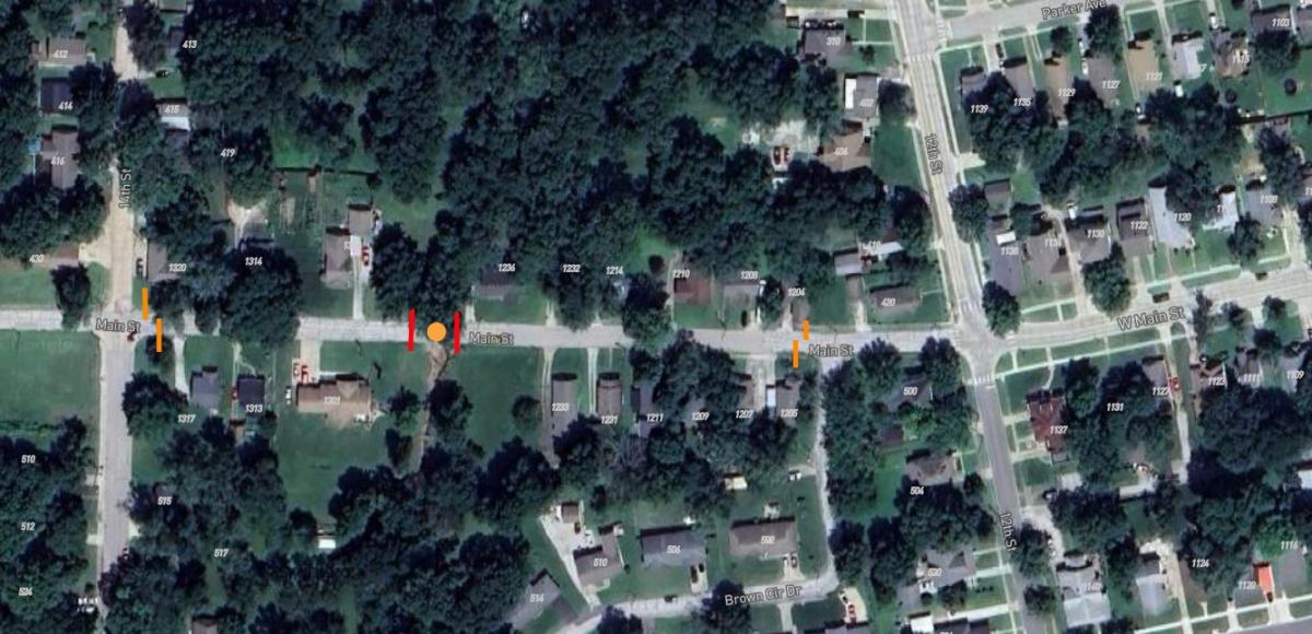 Map of Road closure