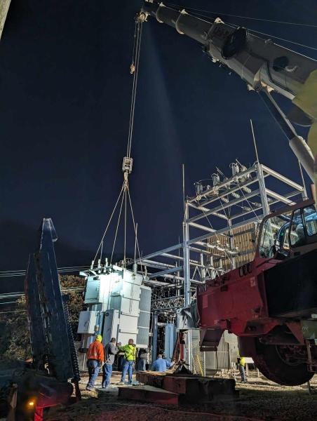 transformer loading onto pad