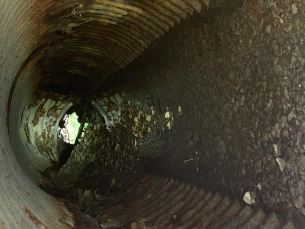 Damaged culvert