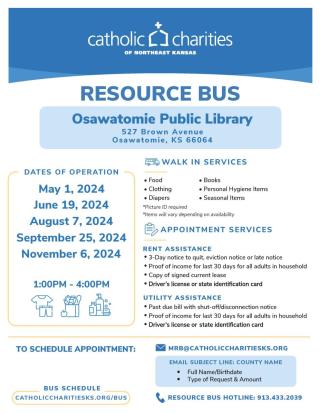 catholic charities mobile resource bus