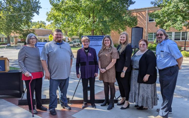 Osawatomie City Representatives with Governor Laura Kelly for the KDOT Transportation Alternatives Award Announcements
