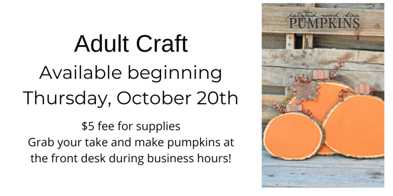 Adult Craft, $5, Available October 20th